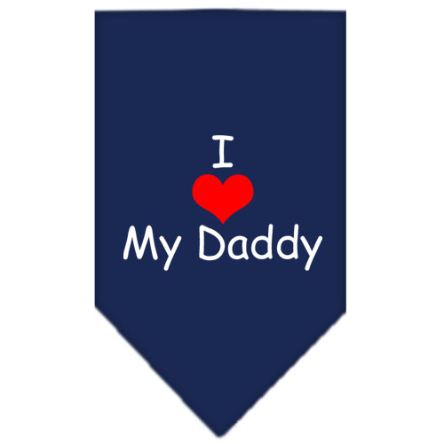 I Heart My Daddy Screen Print Bandana Navy Blue Small